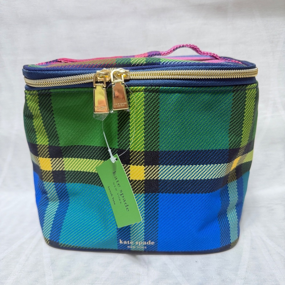 Kate Spade New York Grand Plaid Duo Insulated Lunch Tote NEW - Picture 5 of 5